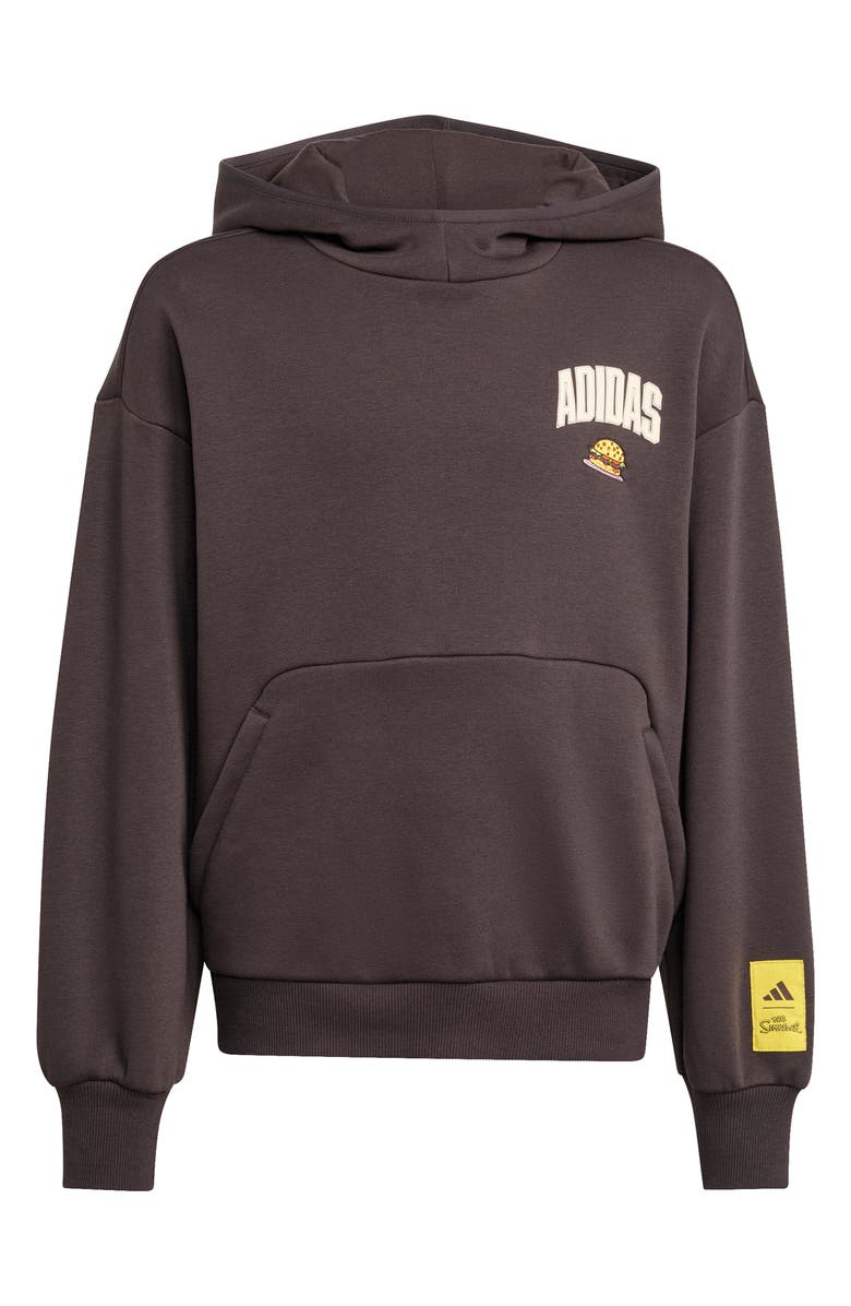 adidas Originals x The Simpsons Kids' Krusty Burger Graphic Hoodie, Main, color, Night Brown