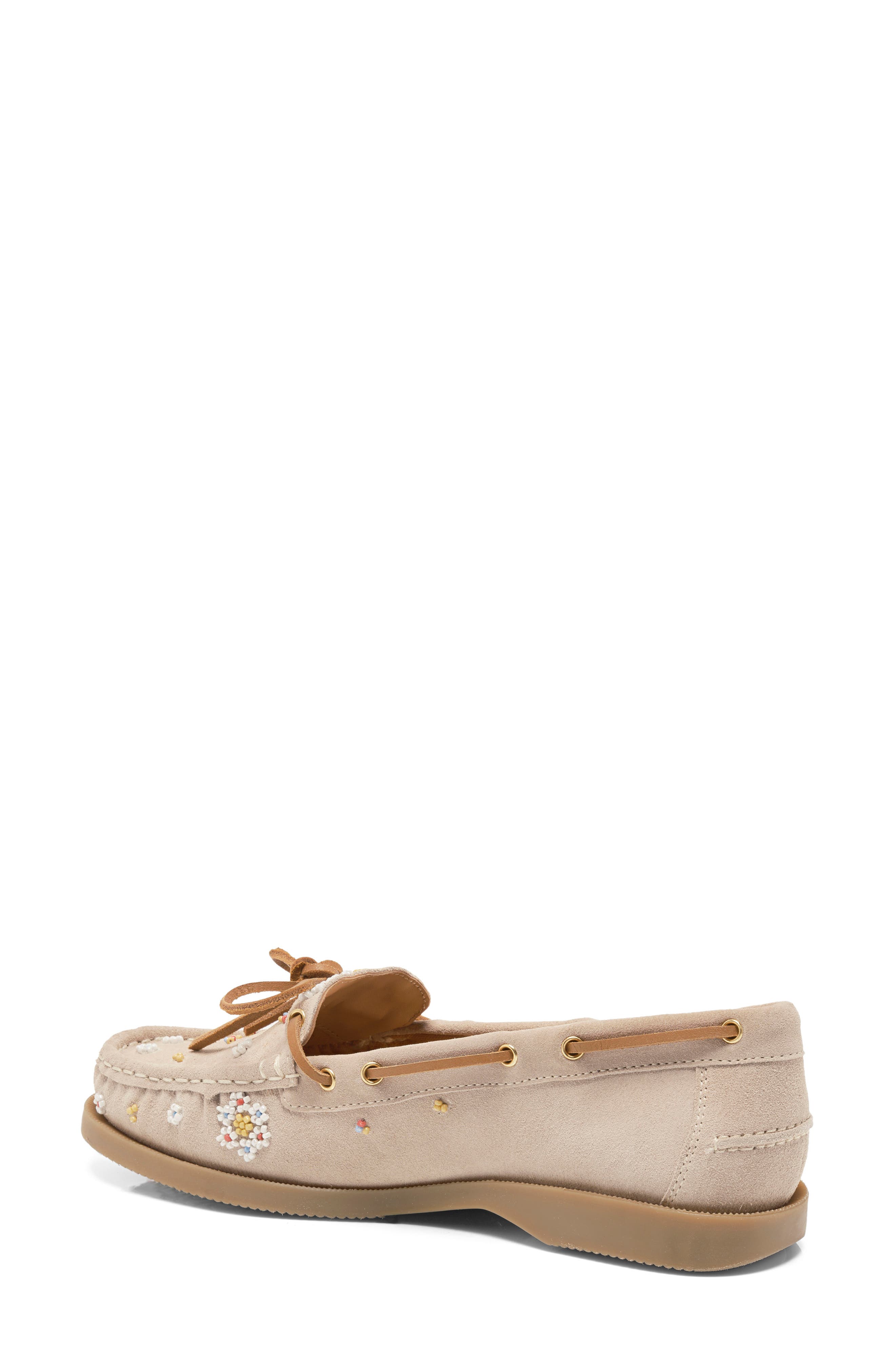 Sandy Beaded Boat Shoe, Alternate, color, OYSTER COVE SUEDE