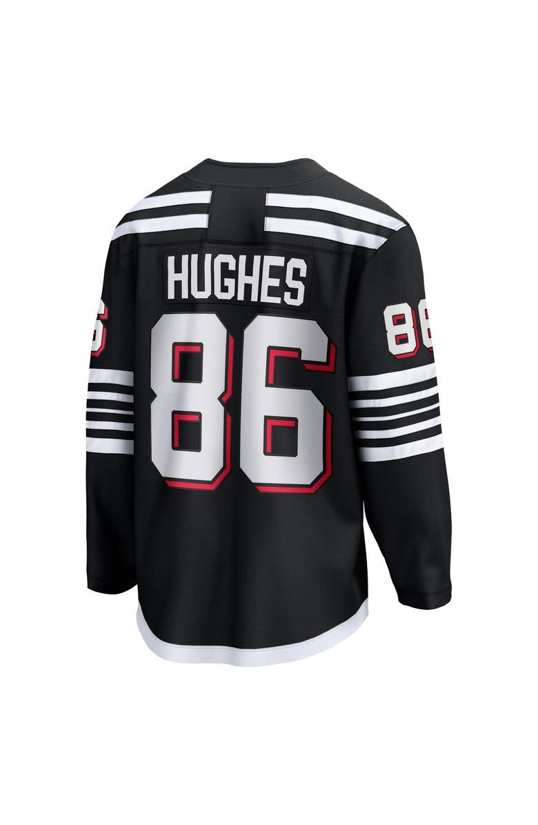 FANATICS Men's Fanatics Jack Hughes Black New Jersey Devils Alternate Premier Breakaway Player Jersey, Alternate, color, 