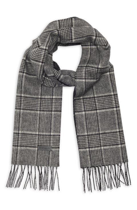 Silk & Cashmere Double Face Plaid Print Scarf