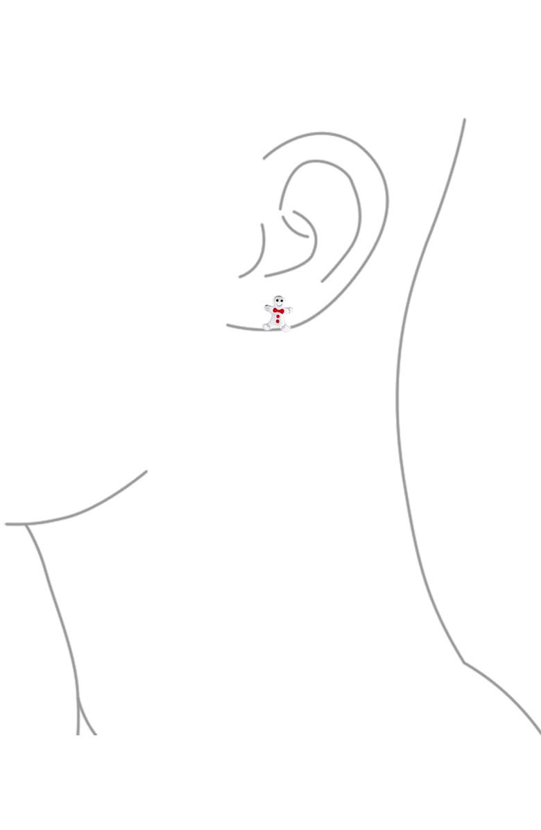 BLING JEWELRY Gingerbread Stud Earrings, Alternate, color, Silver