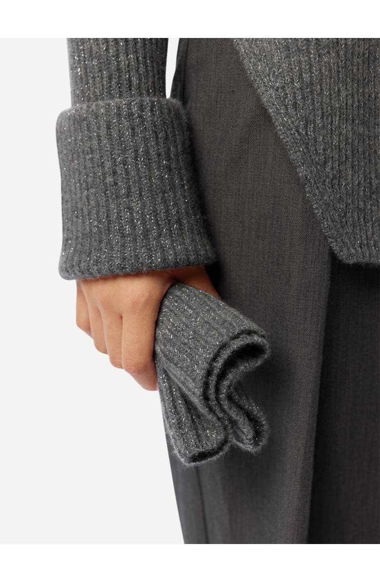 Gobi Cashmere Cashmere Sweater with Detachable Collar, Alternate, color, Steel Gray