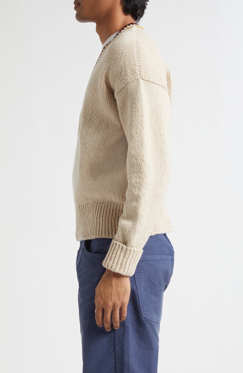 VISVIM College Wool & Cashmere V-Neck Sweater, Alternate, color, Ivory