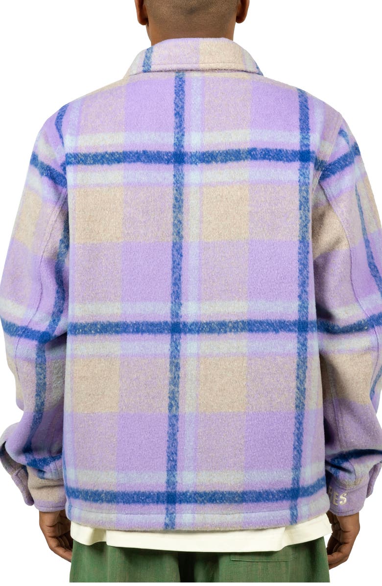 PLEASURES Folklore Plaid Fleece Work Jacket, Alternate, color, 