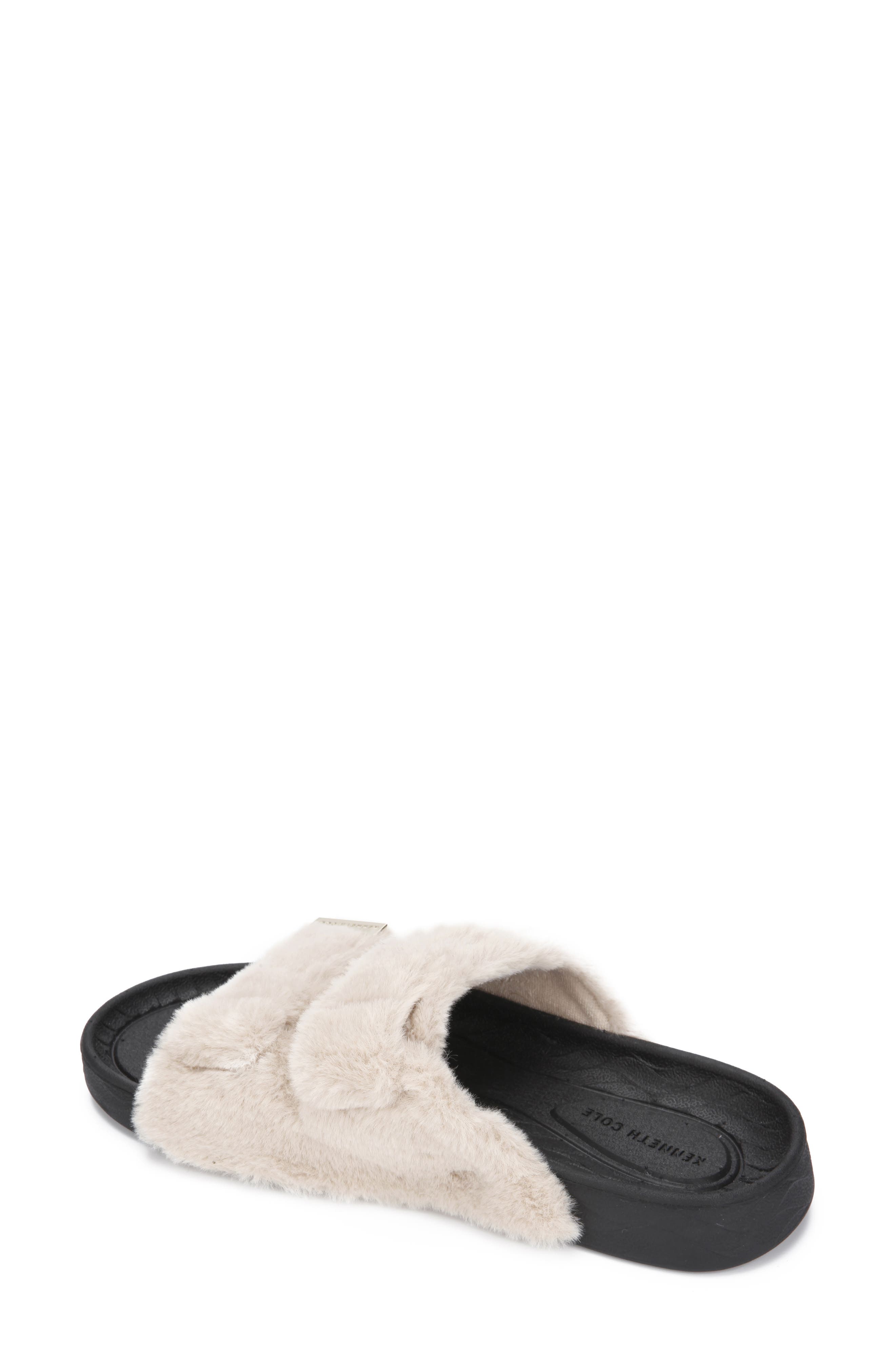 Kenneth Cole New York Nova Faux Fur Slide Sandal, Alternate, color, 