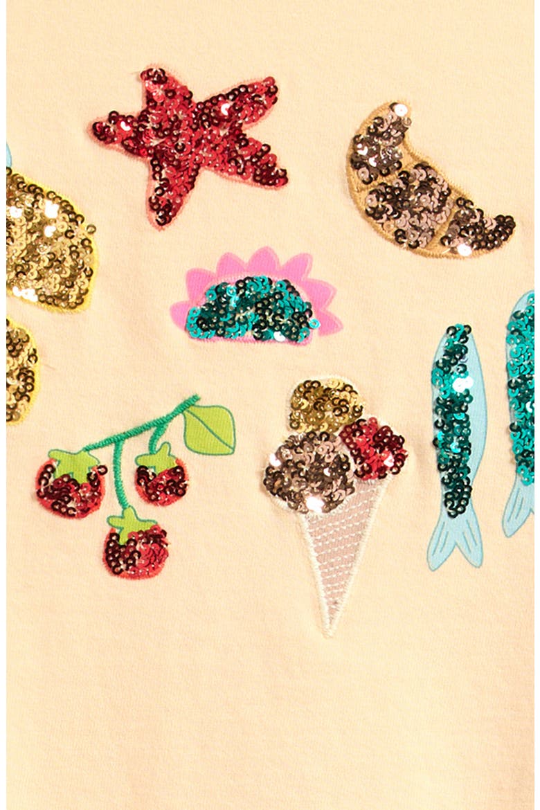 Kids' Sequin Embellished Seaside T-Shirt, Alternate, color, YELLOW