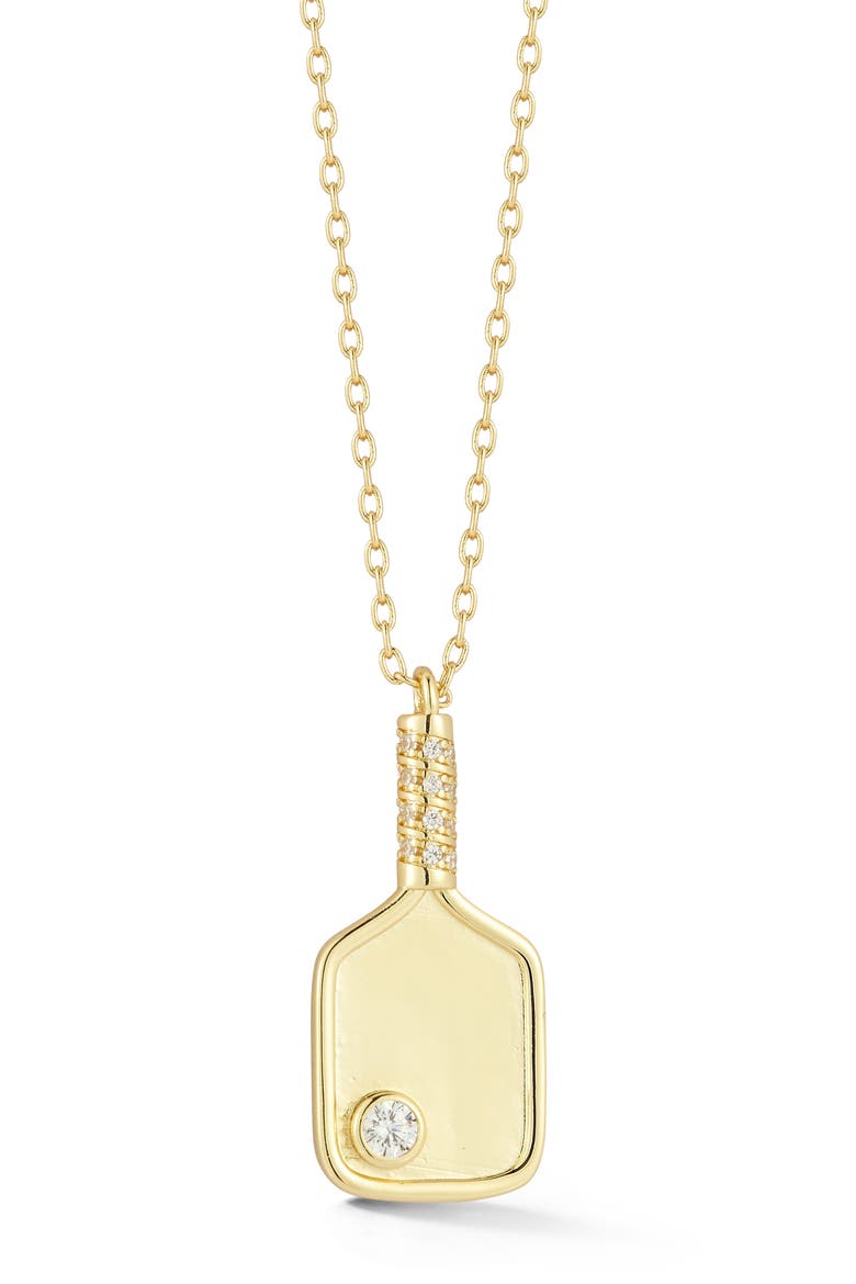 Pickleball Paddle Pendant Necklace, Main, color, GOLD