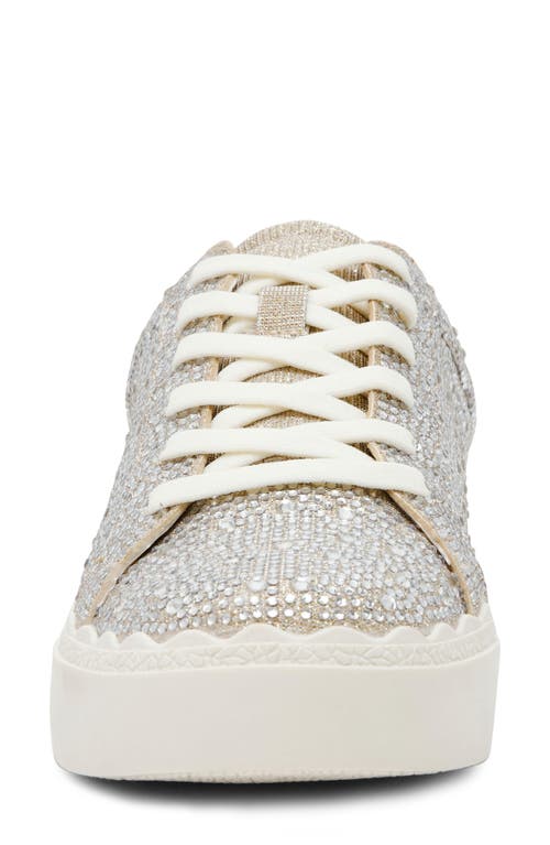 Anne Klein Carrie Crystal Encrusted Knit Sneaker In Platinum