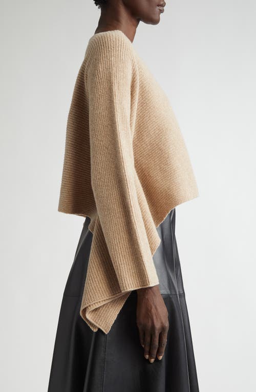 Altuzarra Trip Wool-cashmere Rib Handkerchief Crop Sweater In Bleaker Melange