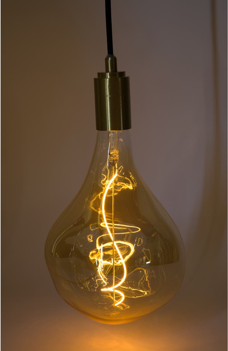 Brightech Scorpio 20 ft. Hanging Pendant Light with Vintage Amber Glass, Indoor Plug-In Cord Design, Alternate, color,