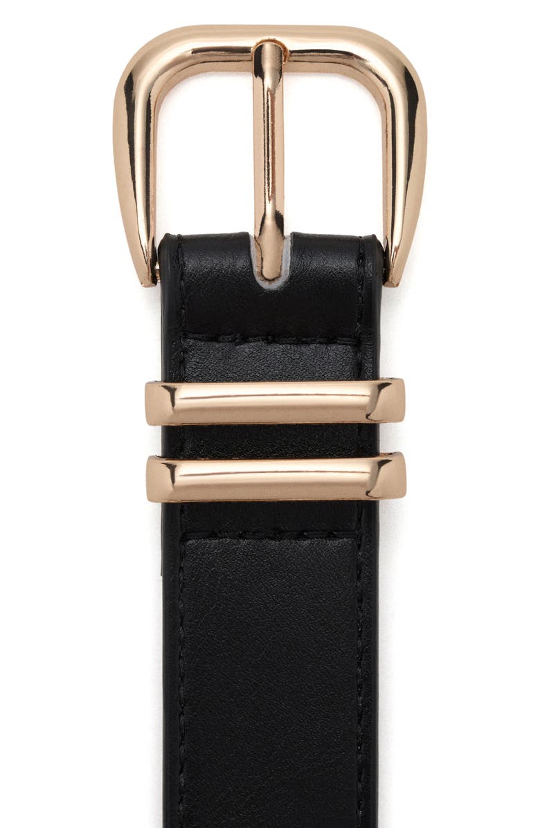 MANGO Metal Buckle Belt, Alternate, color, Black
