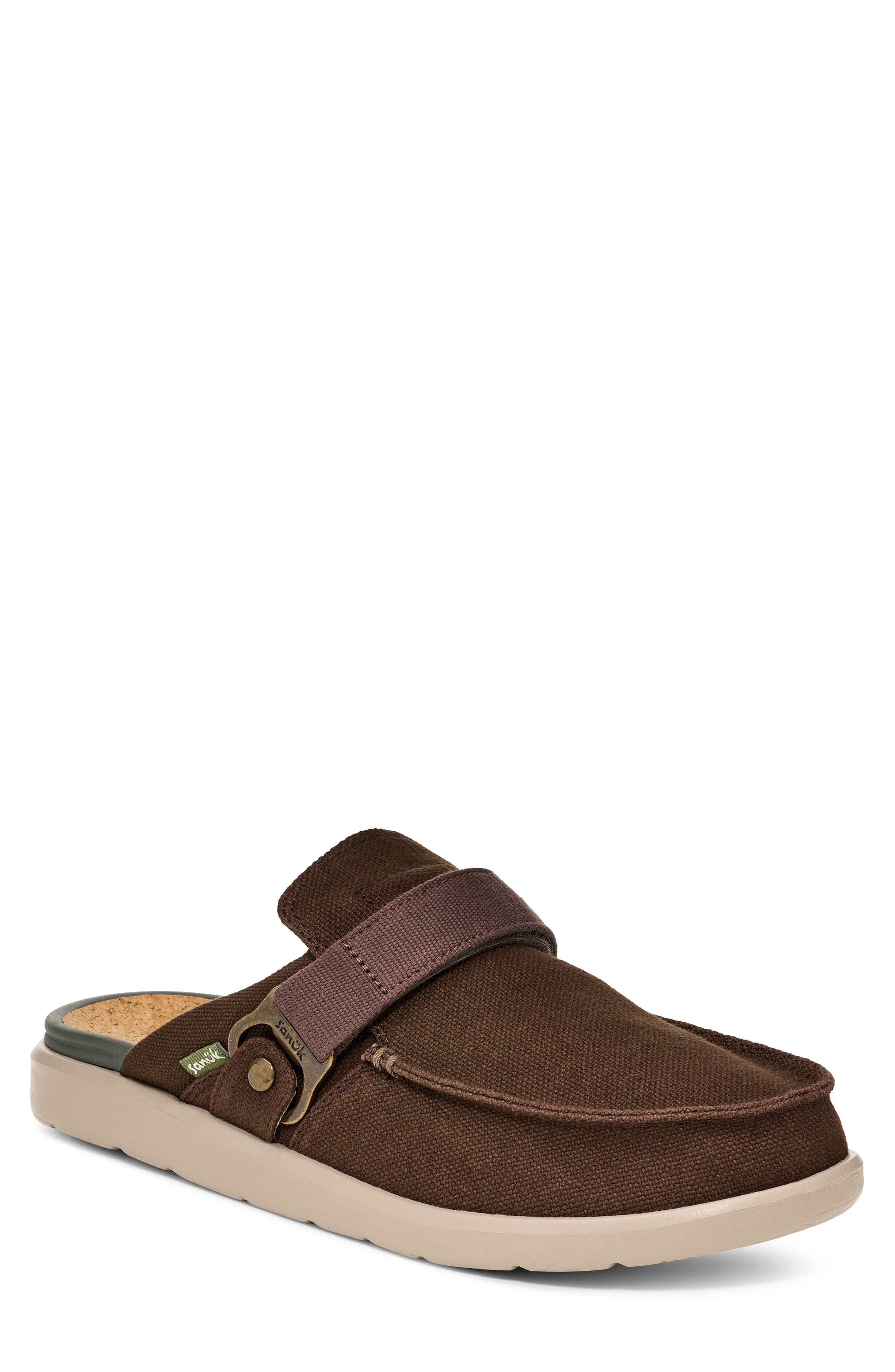 Sanuk Happy Hour Lite Mule, Main, color, Brown