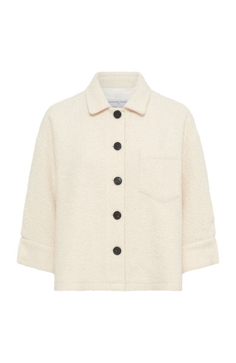 GERARD DAREL Ninon Cropped Plain Tweed Jacket, Alternate, color, Ecru