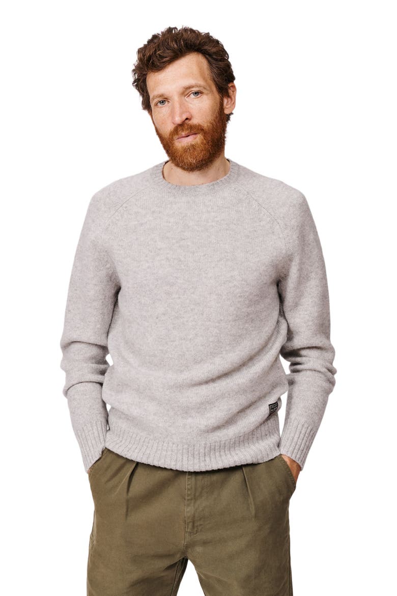 Prestwick Shetland Crew Neck Sweater, Main, color, Silver