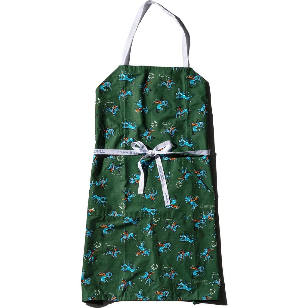 Puebco Handprinted Adult Apron In Cowboy