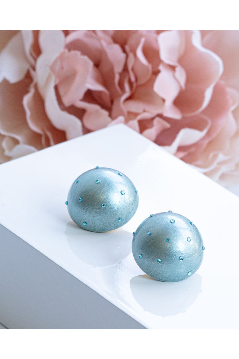 Gaia Crystal Mini Earrings, Alternate, color, Aqua Blue