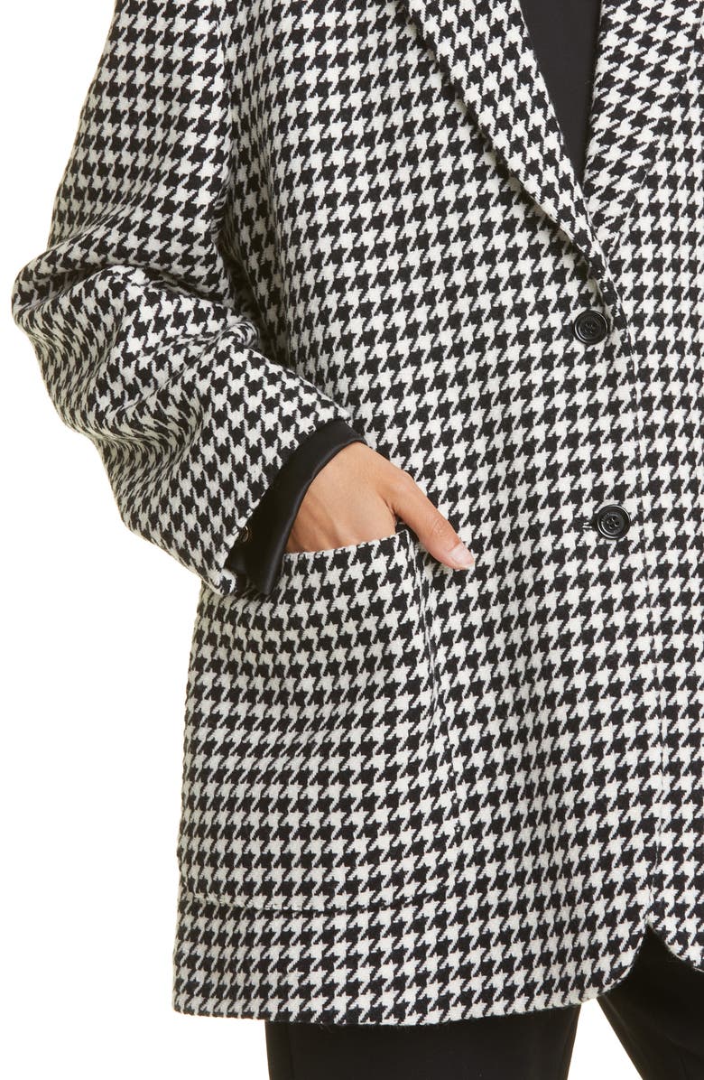 Max Mara Rosi Oversize Houndstooth Check Virgin Wool Jacket, Alternate, color,