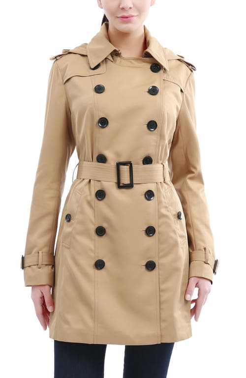 Kimi & Kai Rosie Hooded Trench Coat In Neutral