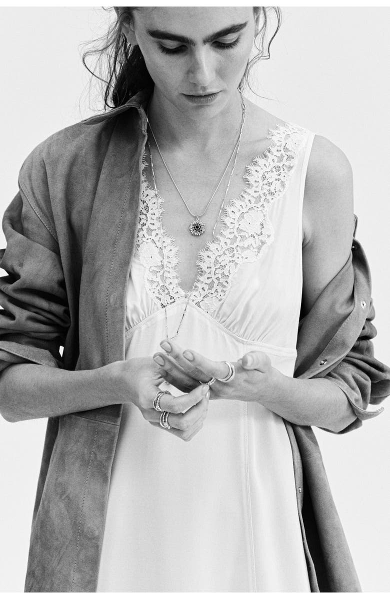 H&M Lace-trimmed Dress, Alternate, color, Cream