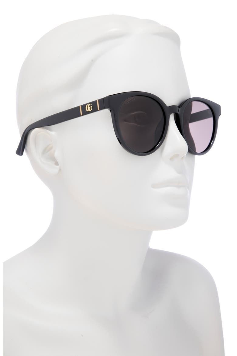 53mm Round Sunglasses, Alternate, color, BLACK BLACK GREY