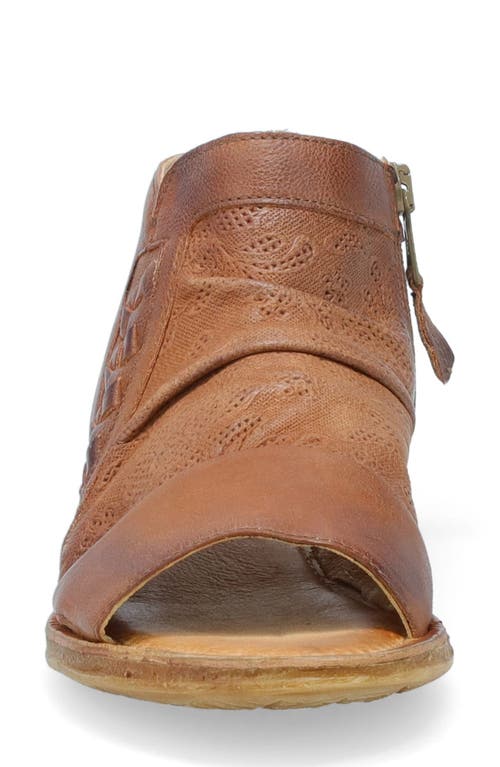 Miz Mooz Flaire Scrunch Leather Sandal In Brandy