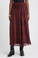 Treasure & Bond Smocked Wiast Maxi Skirt