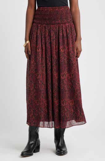 Smocked Wiast Maxi Skirt