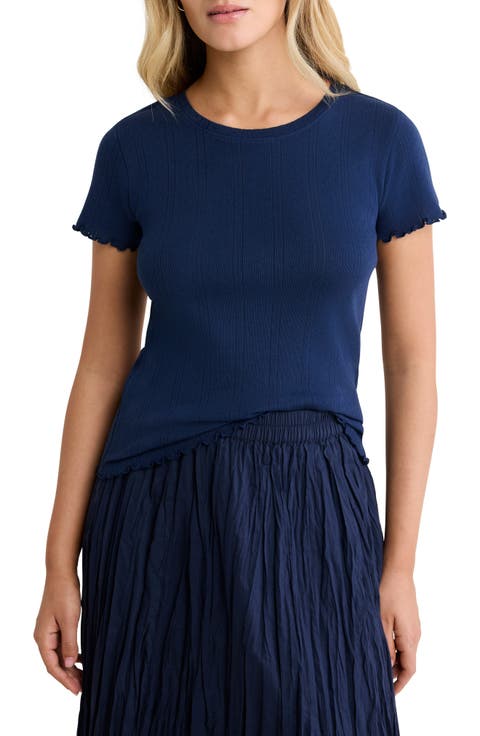 Georgia Pointelle Rib T-Shirt (Regular & Petite)