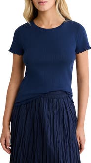 nz BY NIC AND ZOE Georgia Pointelle Rib T-Shirt