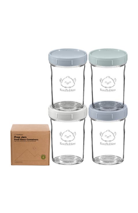 4-Pack Prep Jars Food Glass Containers
