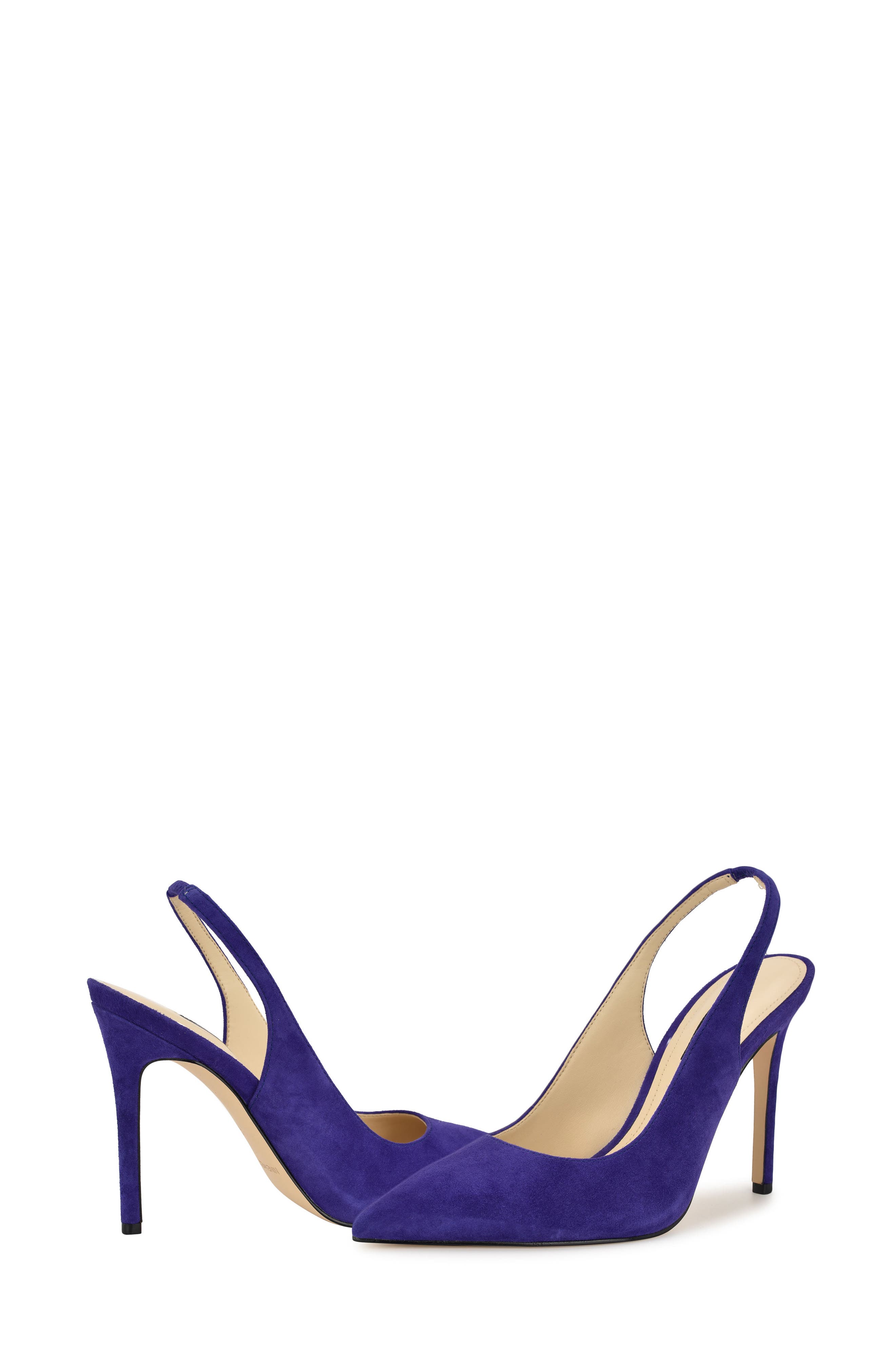 Feather Slingback Pump, Alternate, color, DARK BLUE 401