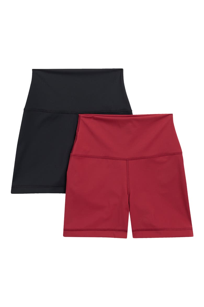 Assorted 2-Pack Everyday Second Skin Shorts, Main, color, TIBETAN RED/ BLACK