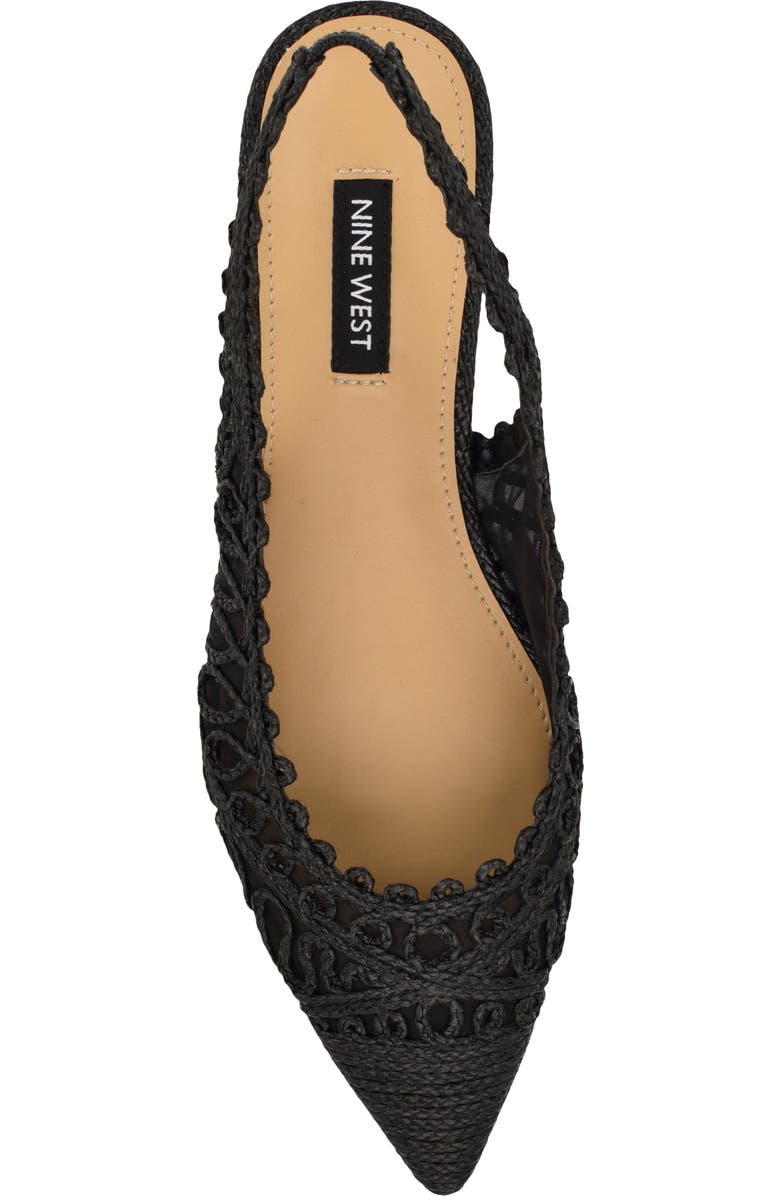 Nine West Jovias Slingback Pointed Toe Flat, Alternate, color, Black