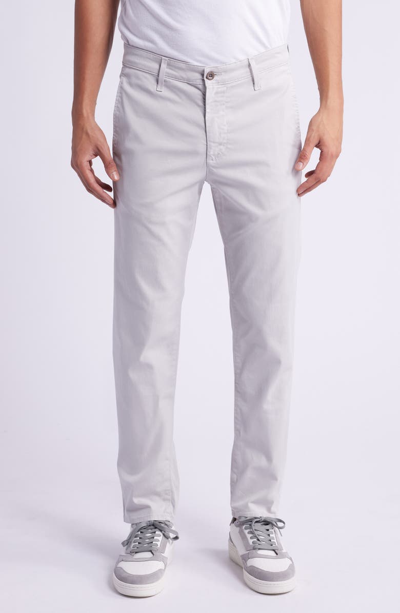 AG Kullen Flat Front Stretch Sateen Chinos, Main, color, Mosaic Grey
