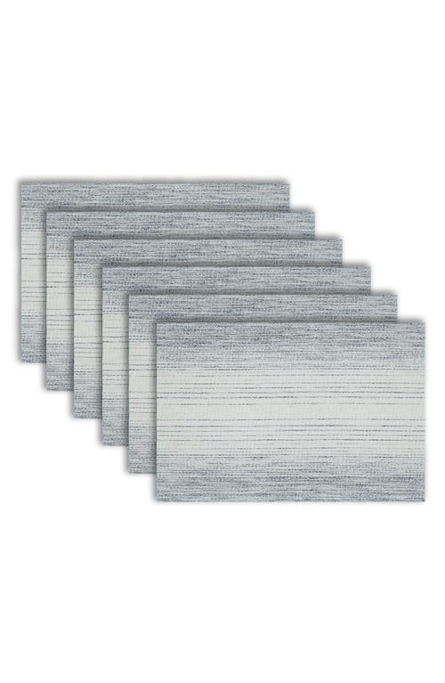 Dainty Home Set Of 6 Vinyl Placemats In Ombre Stripe Blue