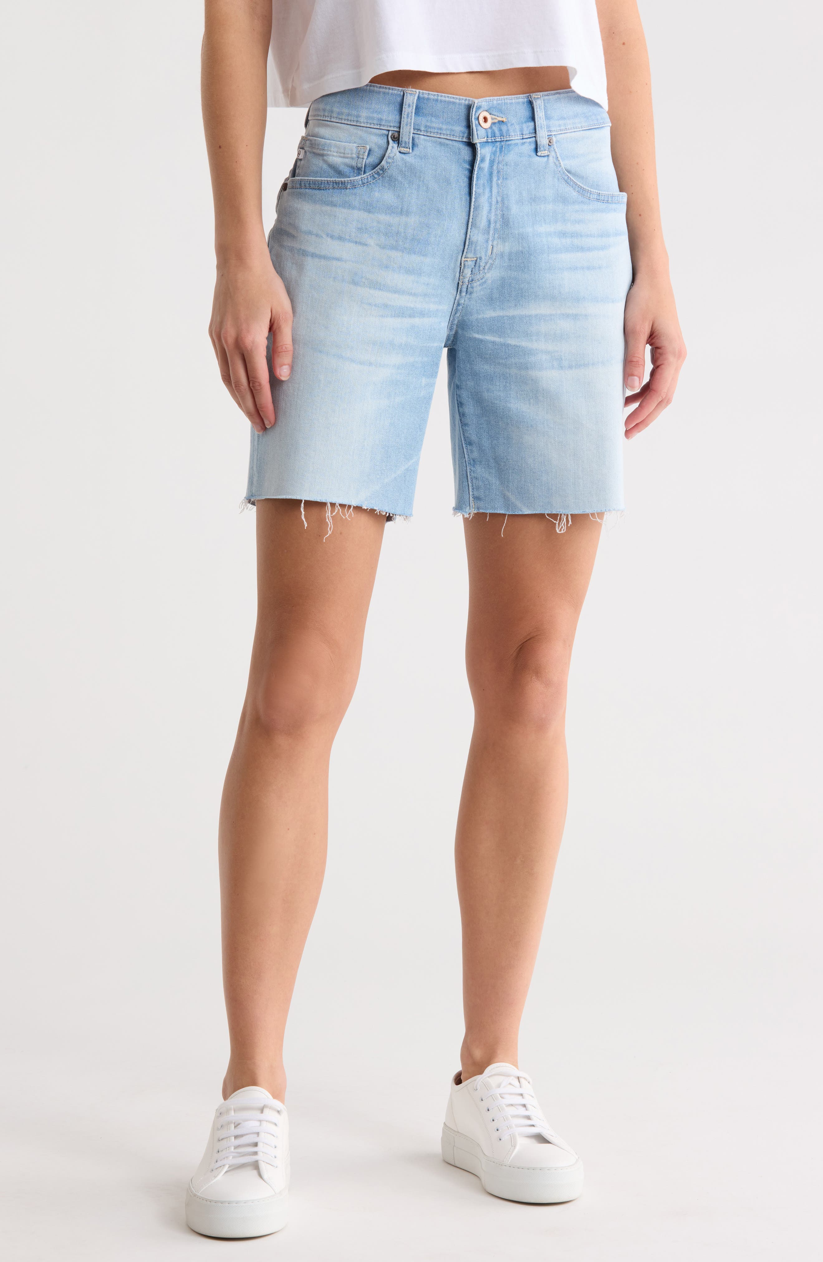 AG Ex-Boyfriend Mid Thigh Denim Shorts