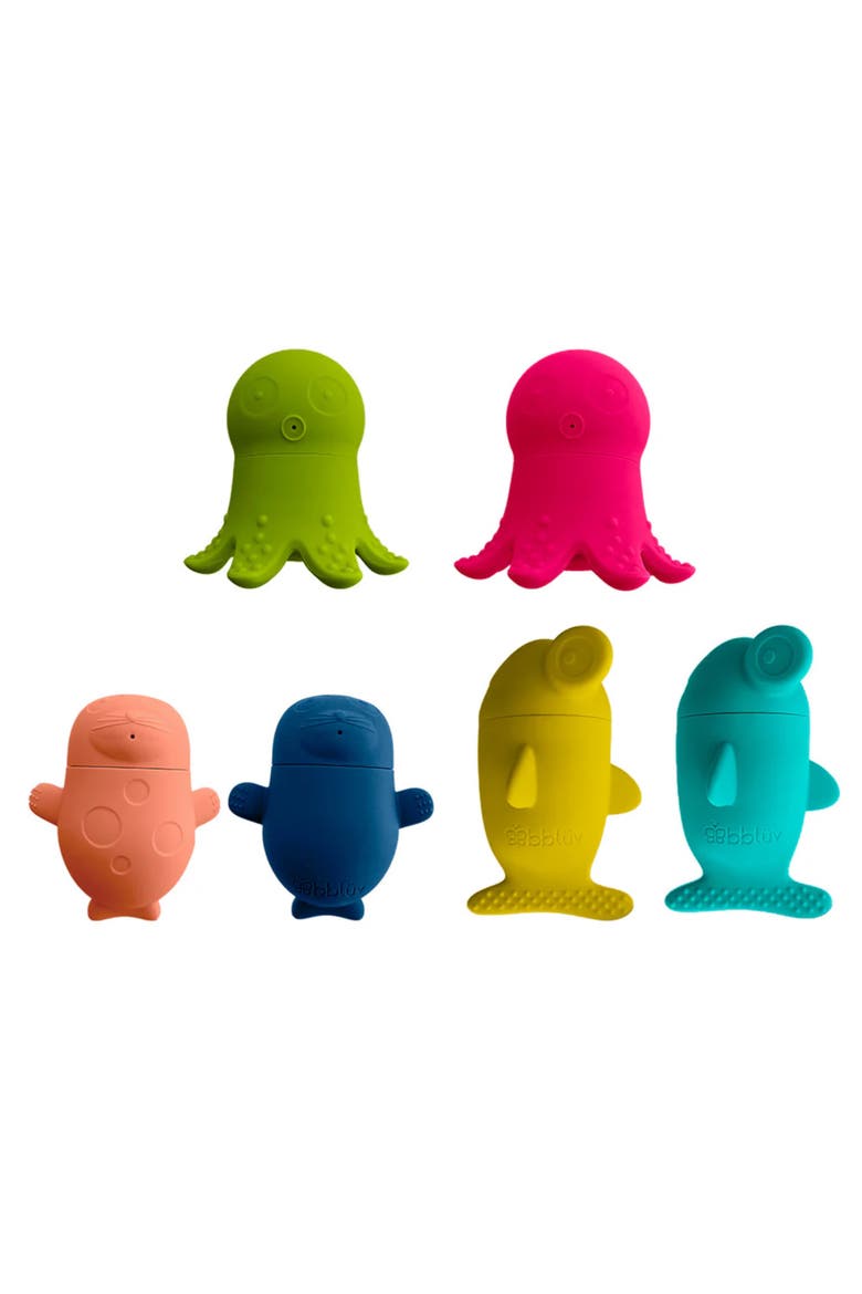 Buddies Silicone Mix and Match Bath Toys Set of 6, Main, color, Multi