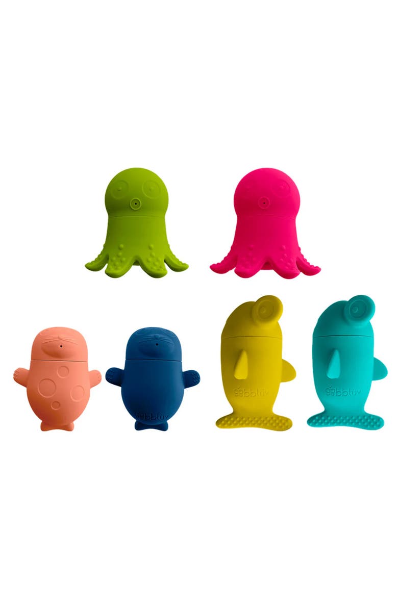 bbluv Buddies Silicone Mix and Match Bath Toys Set of 6, Main, color, Multi