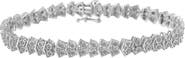 Haus of Brilliance Silver 1.0 cttw Diamond "Arrow" Shape Tennis Link Bracelet
