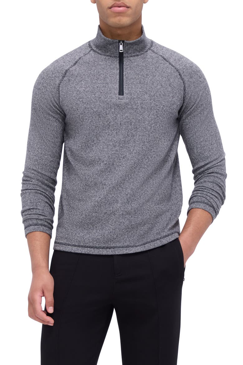 Quarter Zip Pullover, Main, color, BLACK