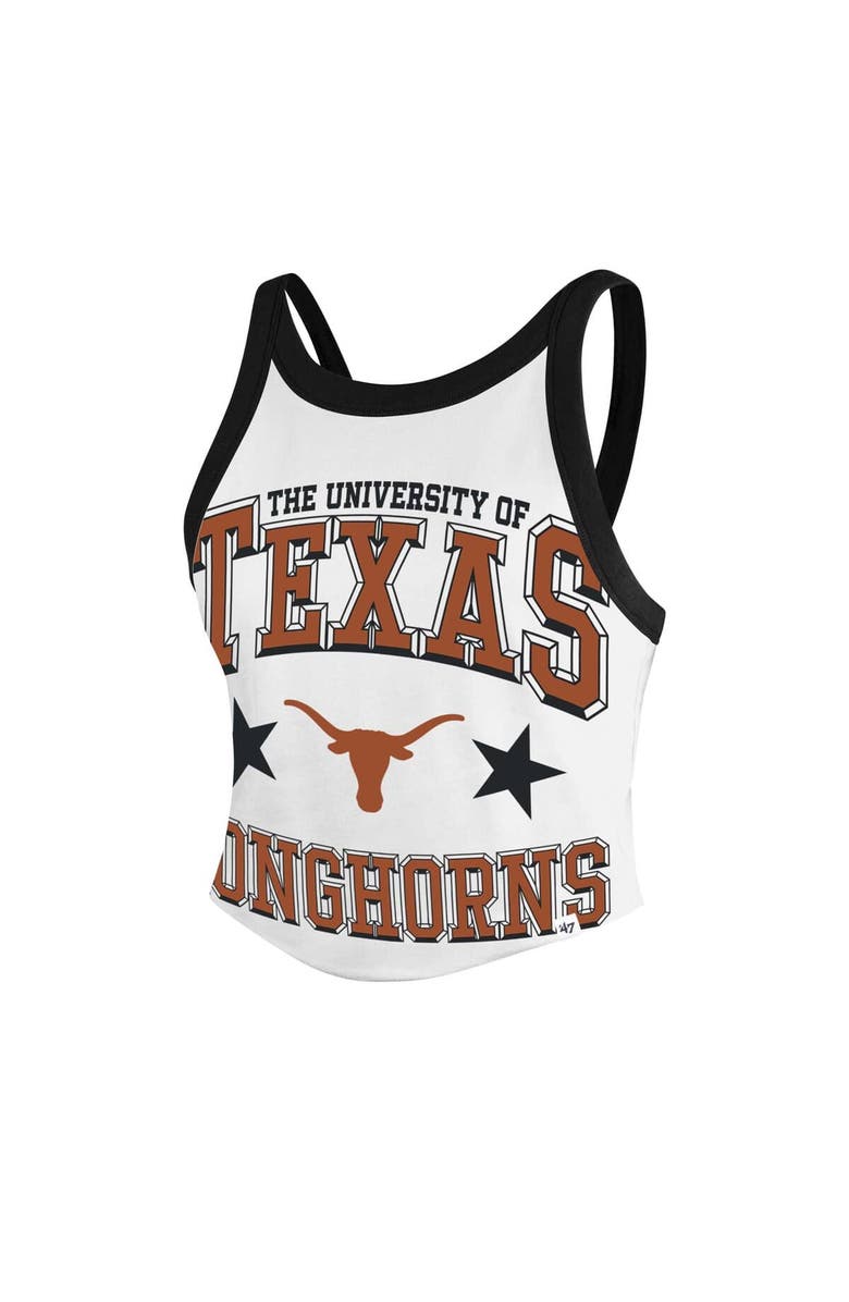 '47 Women's '47 White Texas Longhorns Energize Sporty Cropped Racerback Tank Top, Alternate, color, 