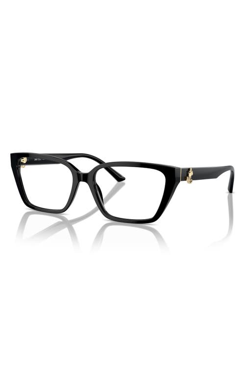 Jimmy Choo 55mm Cat Eye Optical Glasses In Black
