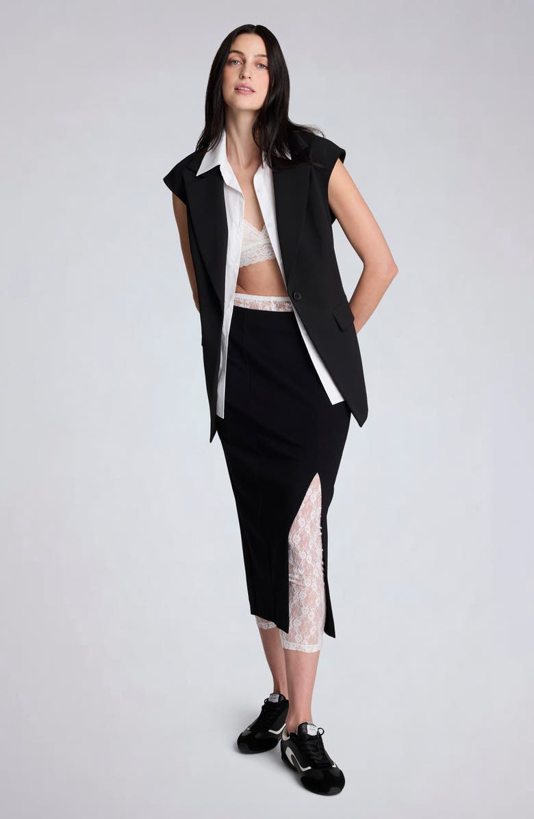 Kenneth Cole Slit Column Skirt, Alternate, color, Black