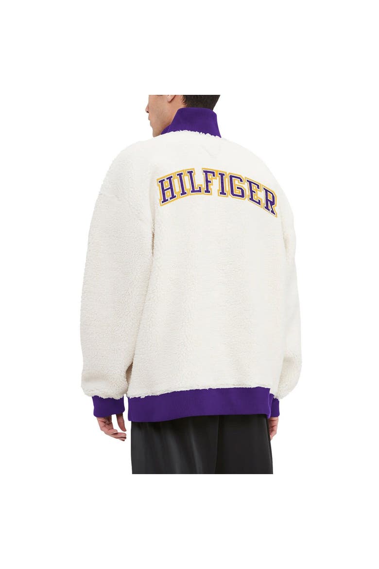 Men's Tommy Hilfiger  Cream Minnesota Vikings Jordan Sherpa Quarter-Zip Sweatshirt, Alternate, color, Cream