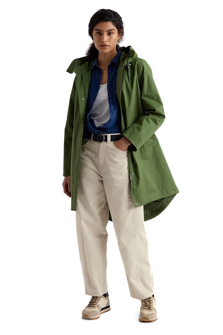Seafaring Waterproof Linen & Cotton Hooded Coat, Alternate, color, HEATH