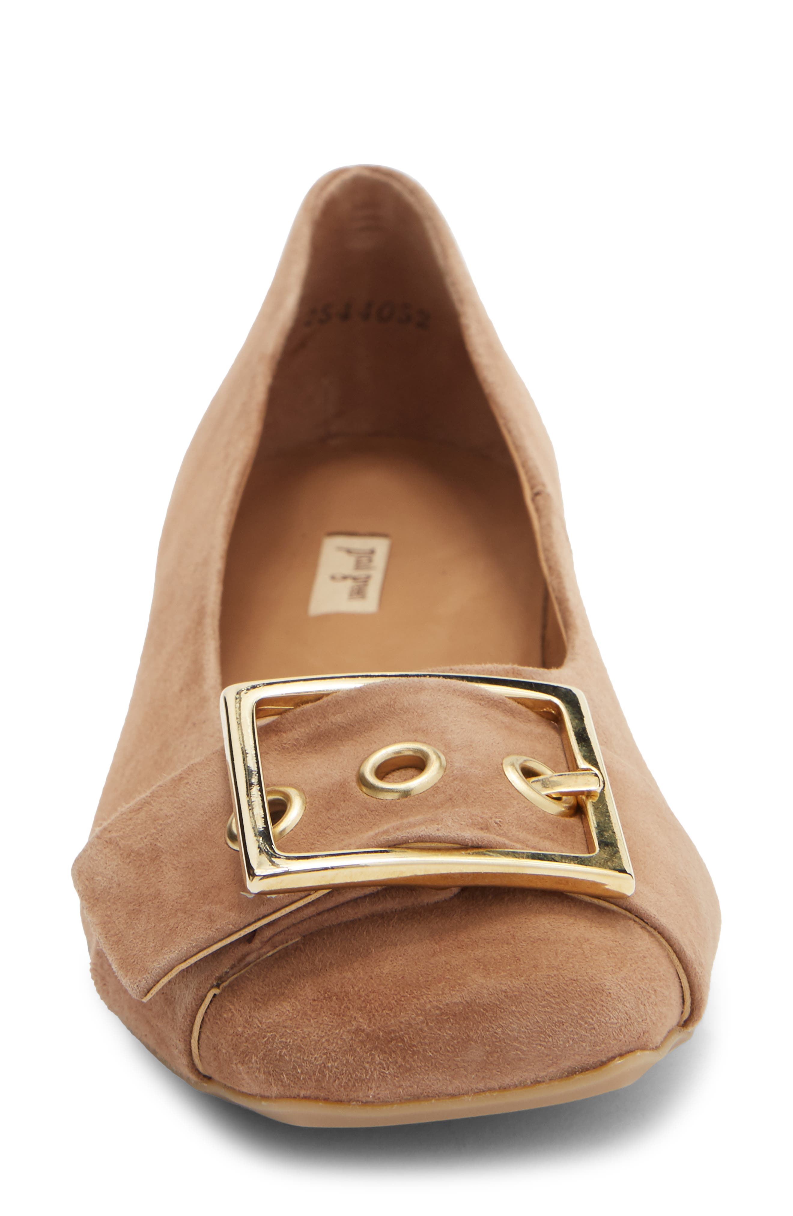 Devony Buckle Flat, Alternate, color, NUT SUEDE