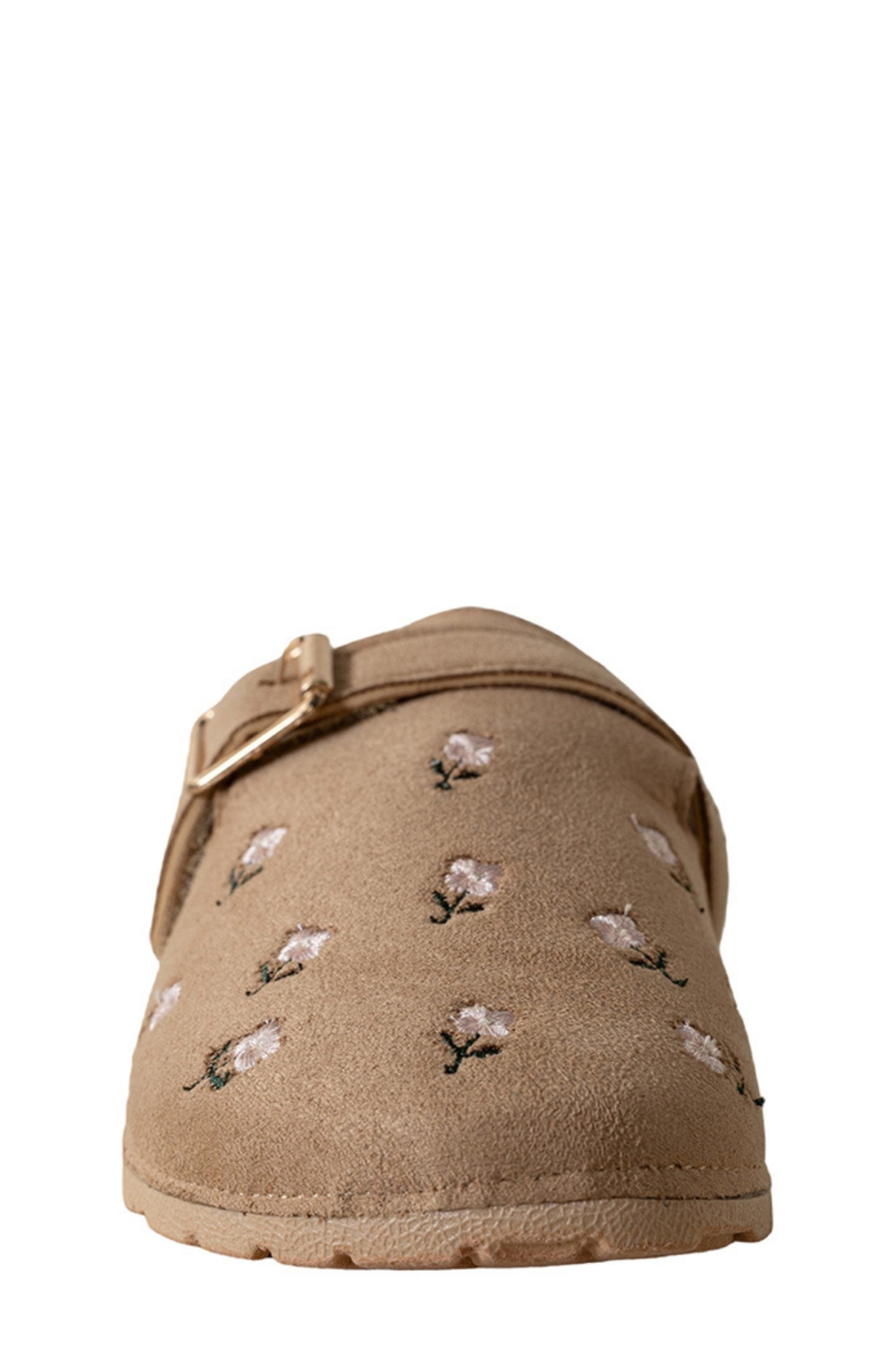 Kids' Floral Embroidered Clog, Alternate, color, SAND