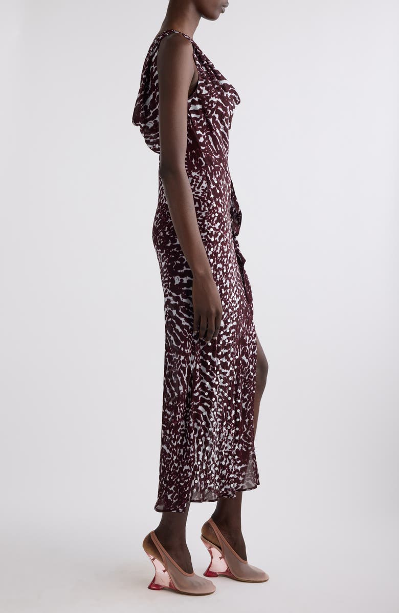 Dries Van Noten Deyon Mixed Print Midi Dress, Alternate, color, Burgundy