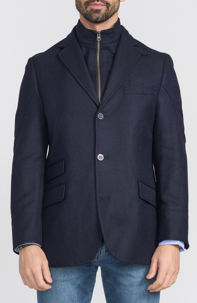 FLYNT Regular Fit Wool & Cashmere Hybrid Sport Coat, Main, color, Navy