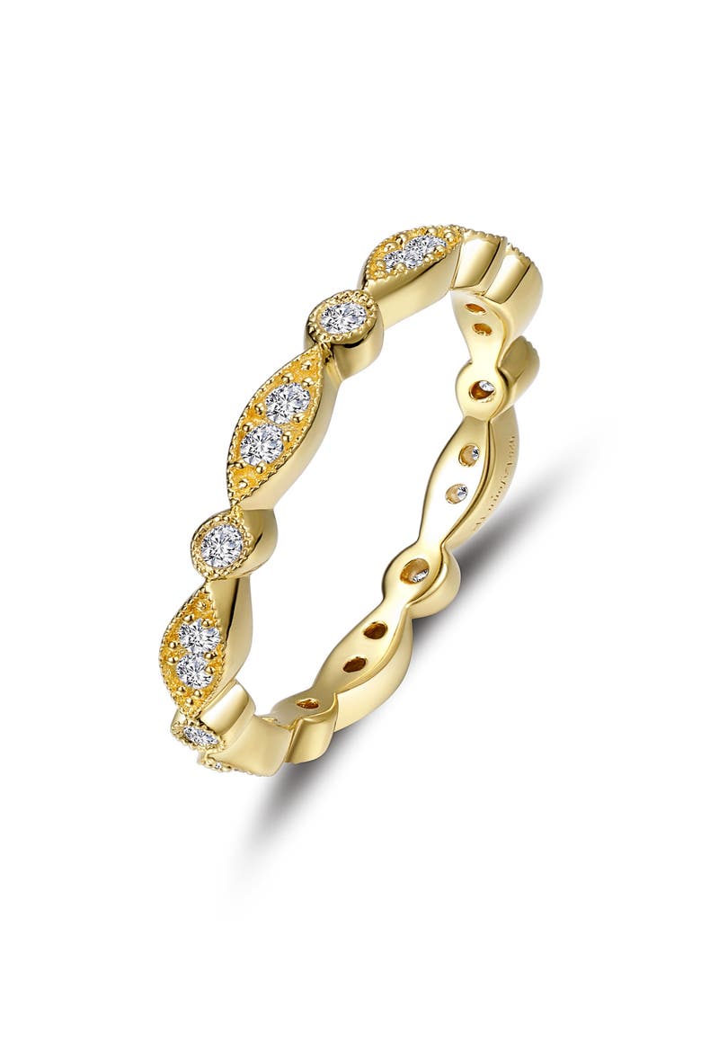 Simulated Diamond Milgrain Eternity Band Ring, Main, color, GOLD/ WHITE